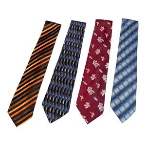 Men's Neck Tie Bundle Of Four Multi design Assorted Brands
